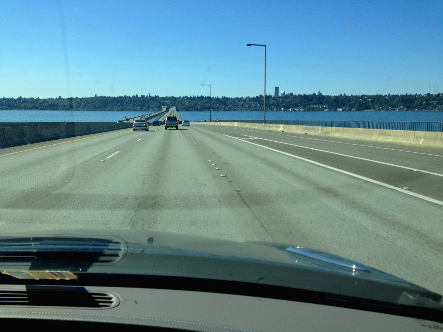Coming into Seattle across the floating bridge